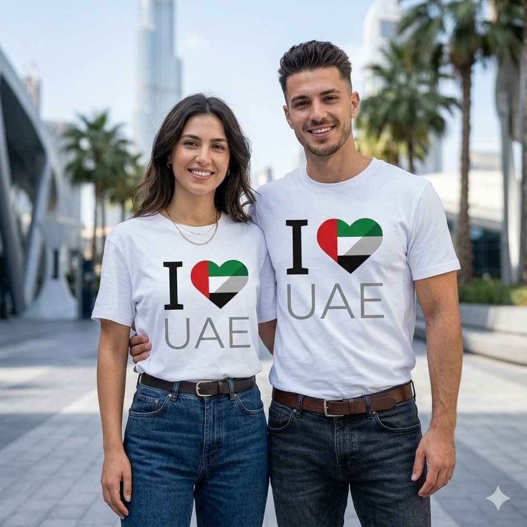 ‘I Love UAE’ Premium White Tee